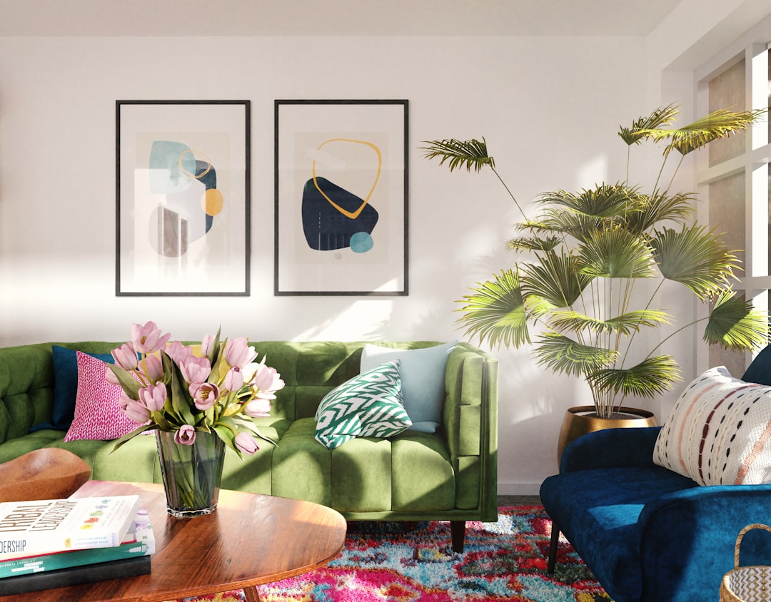 Licht interieur met fotobehang van zomerlandschap Licht interieur met fotobehang van zomerlandschap