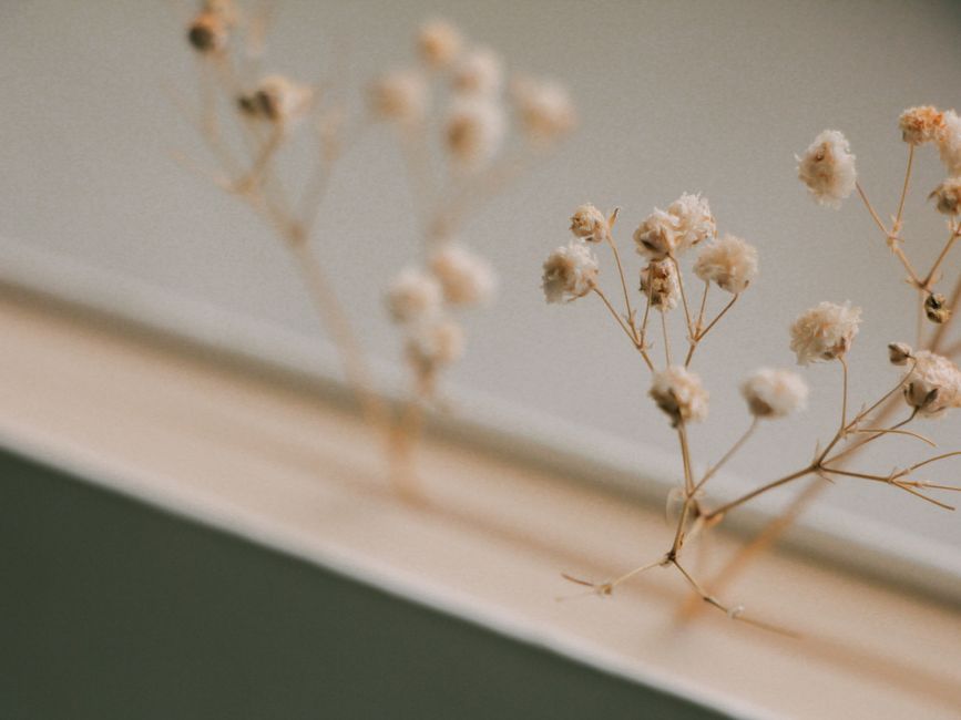 Vaas gevuld met kleurrijke Scandinavische droogbloemen Vaas gevuld met kleurrijke Scandinavische droogbloemen