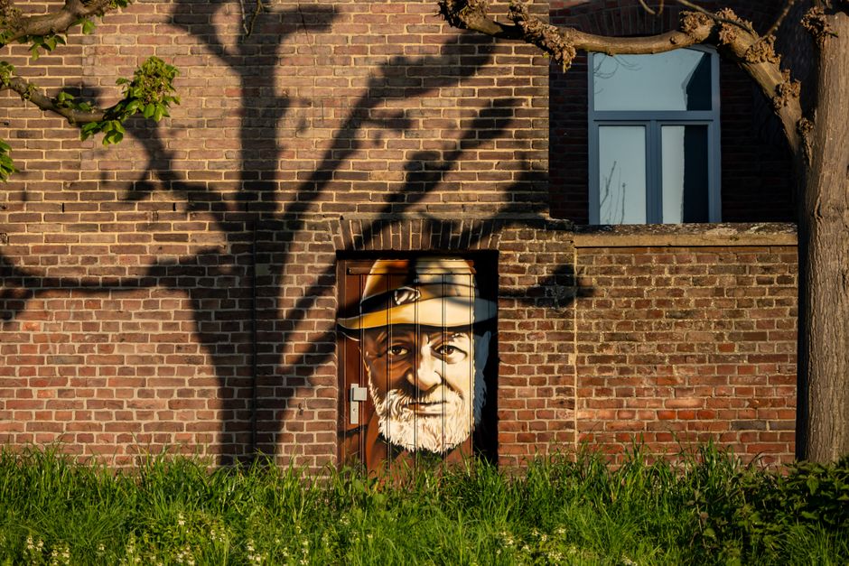 Zeemeermin schilderij met herfstblaadjes accent. Zeemeermin schilderij met herfstblaadjes accent.